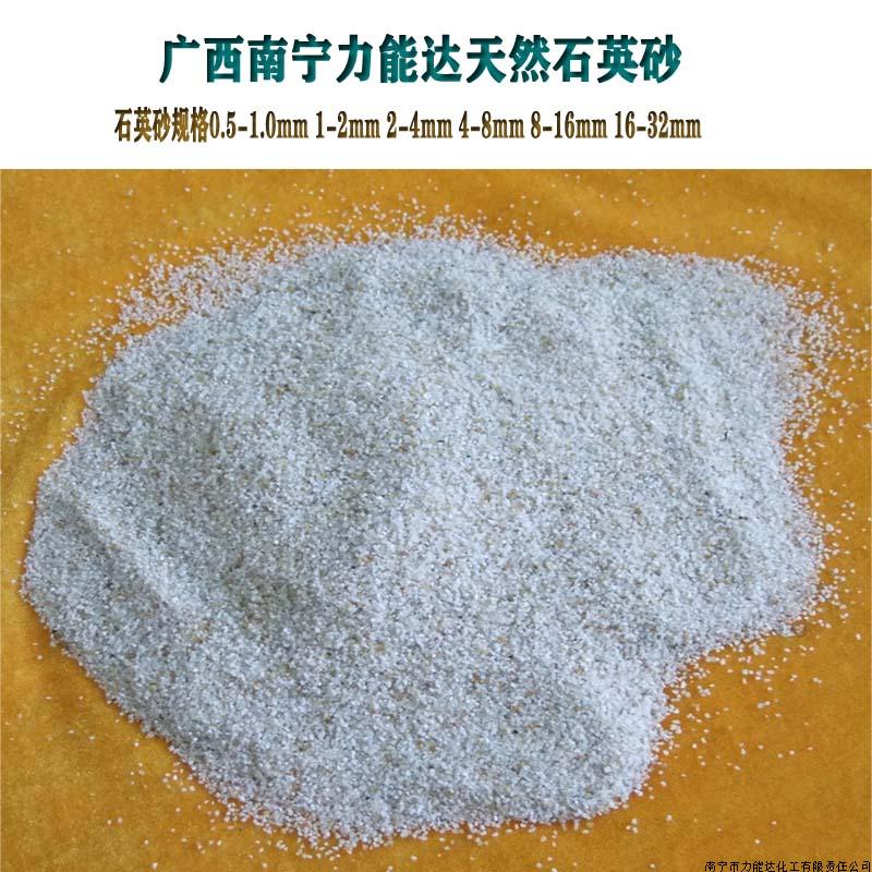 力能达广西高纯度石英砂原料特写-颗粒均匀色泽晶莹 或 广西球场专用石英砂-力能达品牌